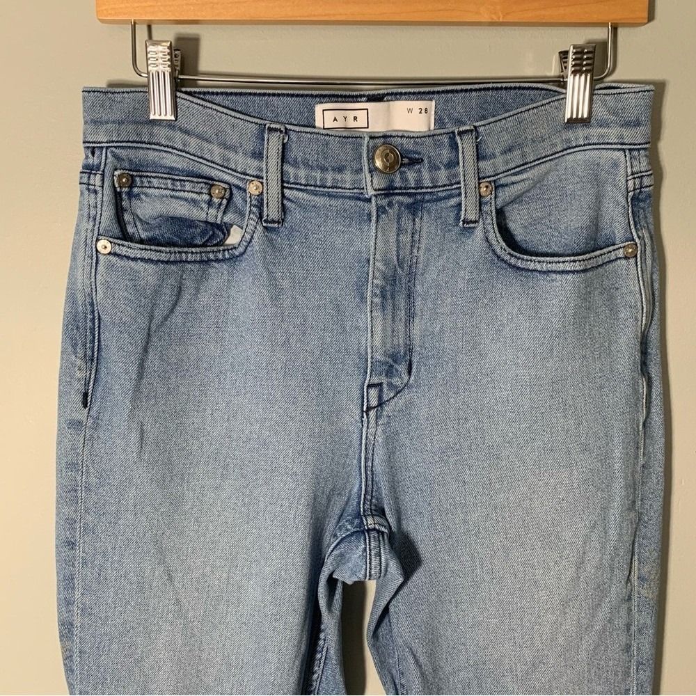 AYR The Bomb Jeans Light Wash High Rise Straight Leg‎ Denim Blue W 28 - Picture 4 of 14